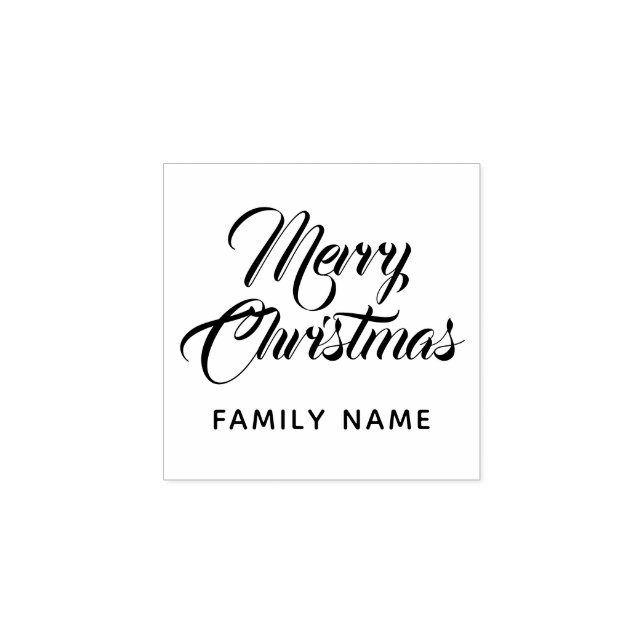 Glad jul Elegant Modern Typografi Stämpel (Tryck)