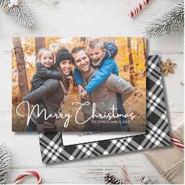 Glad jul Elegant Script Foto Julkort