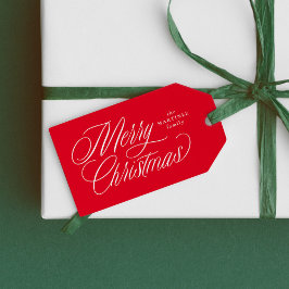 Glad jul elegant skrivstil röd högtid presentetikett