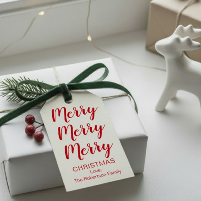 Glad jul-etiketter i rött eller din färgval presentetikett (Skapare uppladdad)