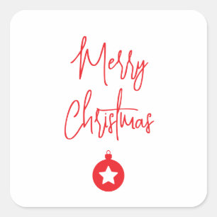 Glad jul familj nytt år meddelande fyrkantigt klistermärke