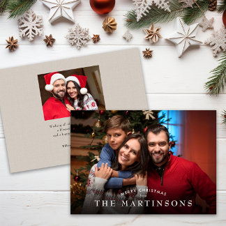 Glad jul familjefoto Elegant jul Julkort
