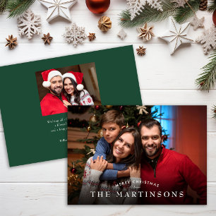 Glad jul familjefoto Elegant jul Julkort