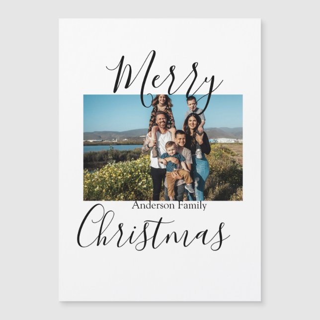 Glad jul familjefoto modern elegant rustic (Framsida)