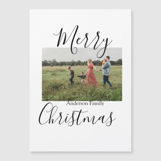 Glad jul familjefoto modern elegant rustik (Framsida)