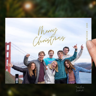 Glad jul familjefoto, modern minimalism vykort
