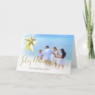 Glad jul Familjefoto Parol Spanska Kort