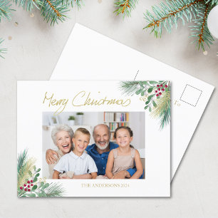 Glad jul familjefoto semestern postkort helg vykort