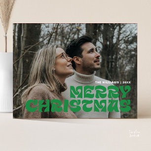 Glad jul familjefoto, Stilig Elegant Chic Vykort