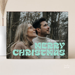 Glad jul familjefoto, Stilig Elegant Chic Vykort