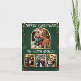 Glad jul familjefotokollage vikt helgkort