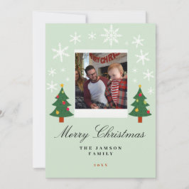 Glad Jul Familjefotokort Inbjudningar