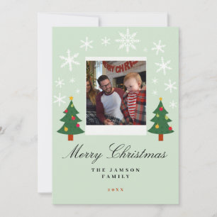 Glad Jul Familjefotokort Inbjudningar