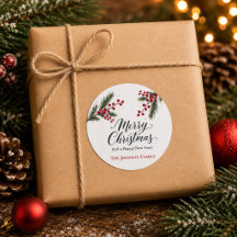Glad jul Familjepaket Klistermärken Holly Berry