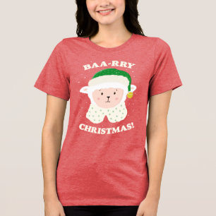 Glad jul får får säga Baa-rry Christmas! T Shirt