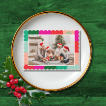 Glad jul Färgblock Foto Holiday Card
