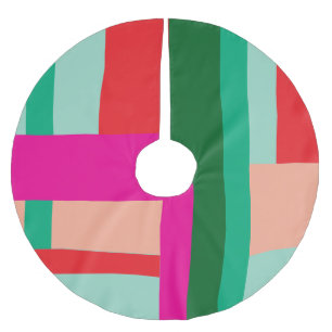 Glad jul Färgblock Julkort Julgransmatta Borstad Polyester