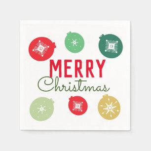 Glad jul fest snöflingor ornament pappersservett