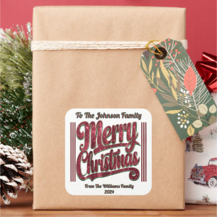 Glad Jul Festiv Design Fyrkantigt Klistermärke