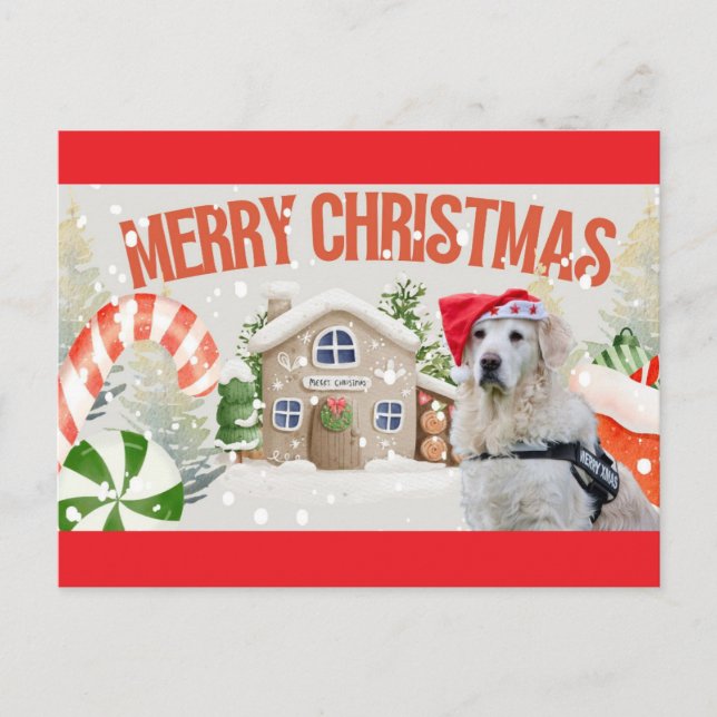 Glad jul Festiv Högtid Hund Vykort (Framsida)