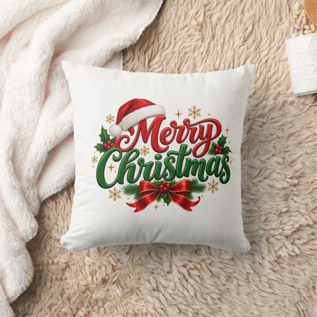 Glad jul Festiv Kudd Kudde (Filt)