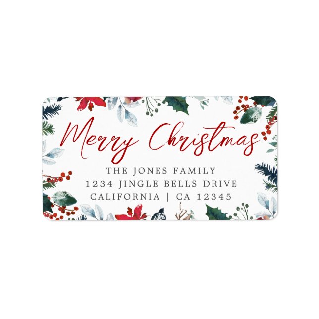Glad jul Festiv Returadressetikett Adressetikett (Framsidan)