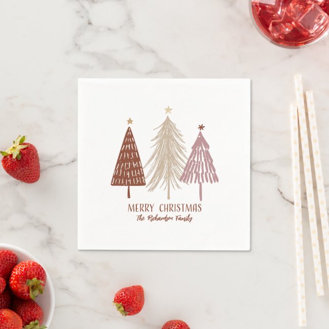 Glad jul Festiva Träd Julfest Pappers- Pappersservett (Insitu)