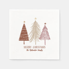 Glad jul Festiva Träd Julfest Pappers- Pappersservett