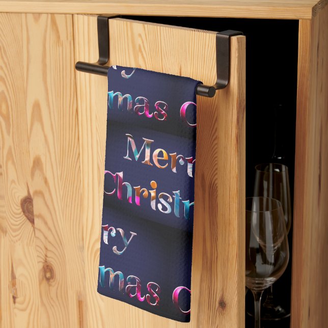 Glad jul Festlig Flerfärgad Modern Snygg Kökshandduk (Thirds Fold)