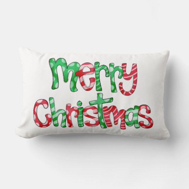 Glad jul Festlig högtid Söt Lumbarkudde (Framsida)