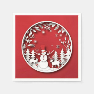 Glad jul Festlig Högtidlig Julfirande Design Pappersservett