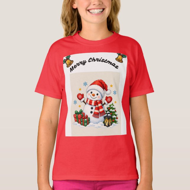 Glad jul Festlig Högtids T-Shirt – Söt (Framsida)