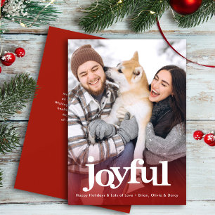 Glad Jul Fet Typografi Minimal Röd Julkort