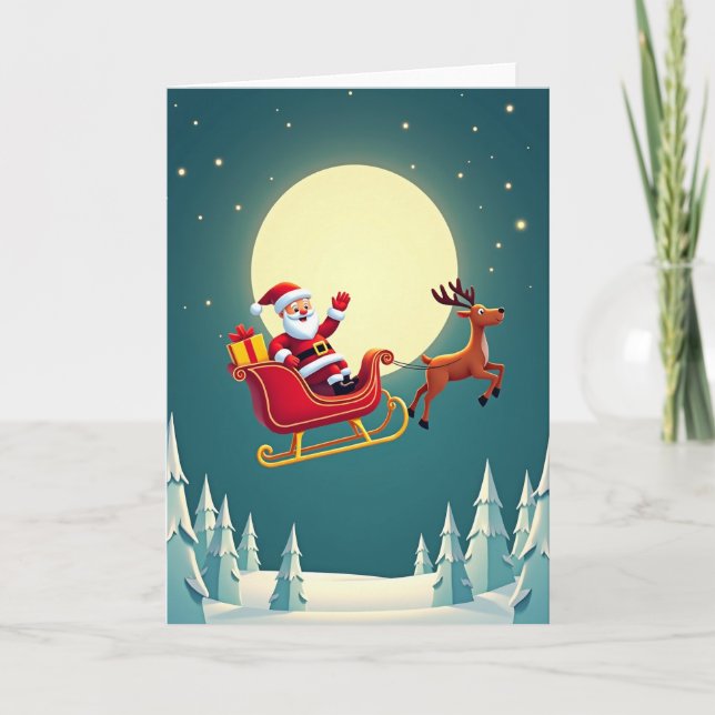 Glad Jul Figur Nattkort Kort (Framsida)