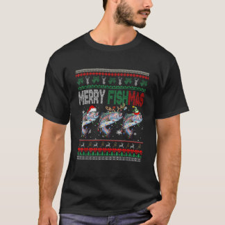 Glad Jul Fisk Tröja Tre Tomte Ren Jätteälg T