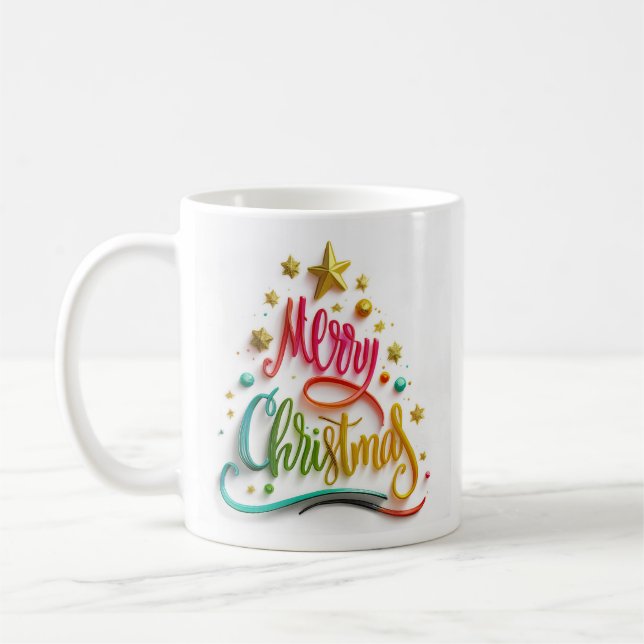 Glad jul Flerfärgad  Mugg (Vänster)