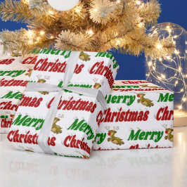 Glad jul flygande renar typografi presentpapper