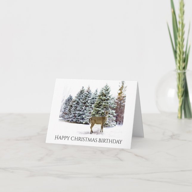 Glad jul födelsedag vikad högtidskort helgkort (Framsida)