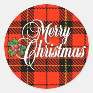 Glad jul för en pläd runt klistermärke