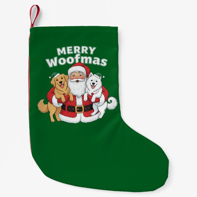 Glad Jul för Hundarna Liten Julstrumpa (Framsidan)