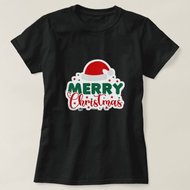glad jul för kvinna  t shirt (Design framsida)