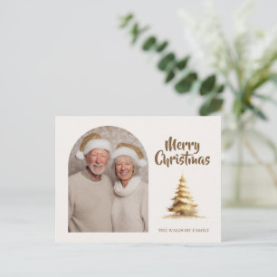 Glad jul Foto Familj Anpassad högtid Vykort