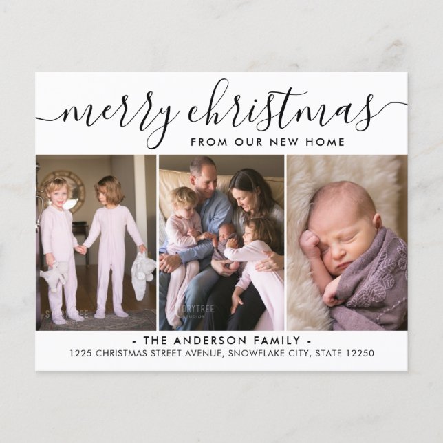 Glad jul Foto Högtidligt Flyttmeddelande (Framsida)