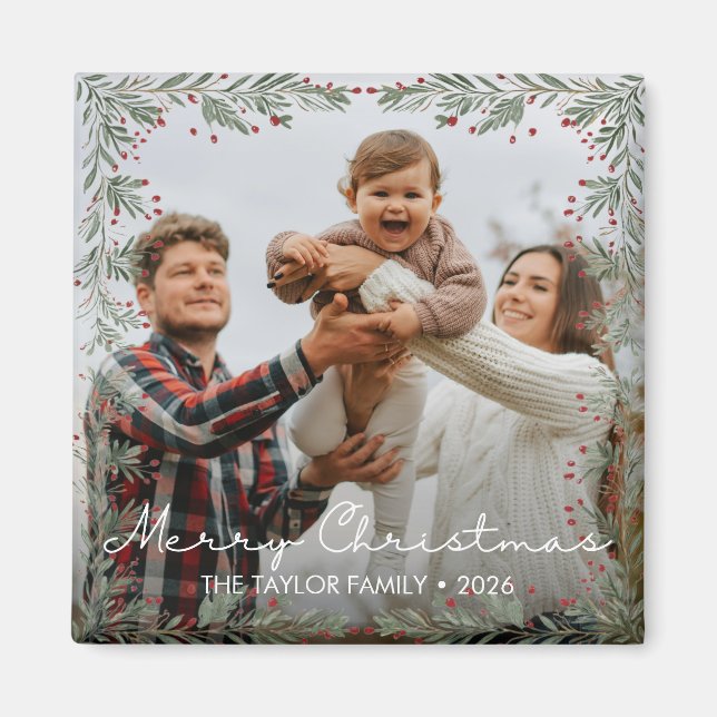 Glad jul Foto Magnet (Framsidan)