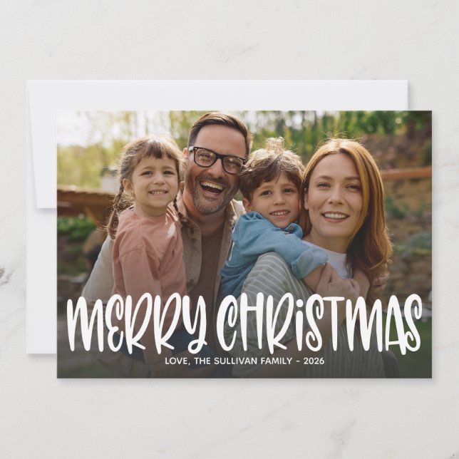 Glad jul Foto Typografi Familj Julkort (Framsida)