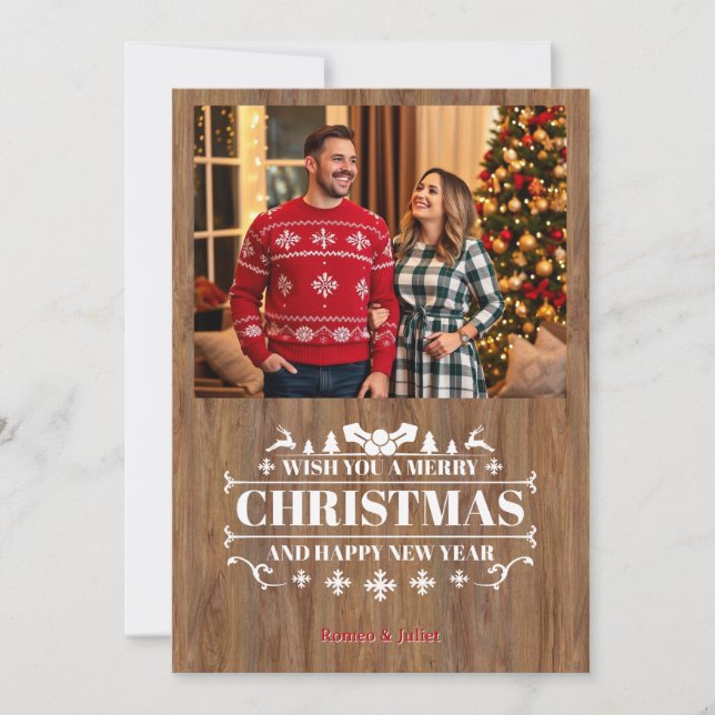 Glad Jul Fotografi Julhälsningskort Julkort (Framsida)