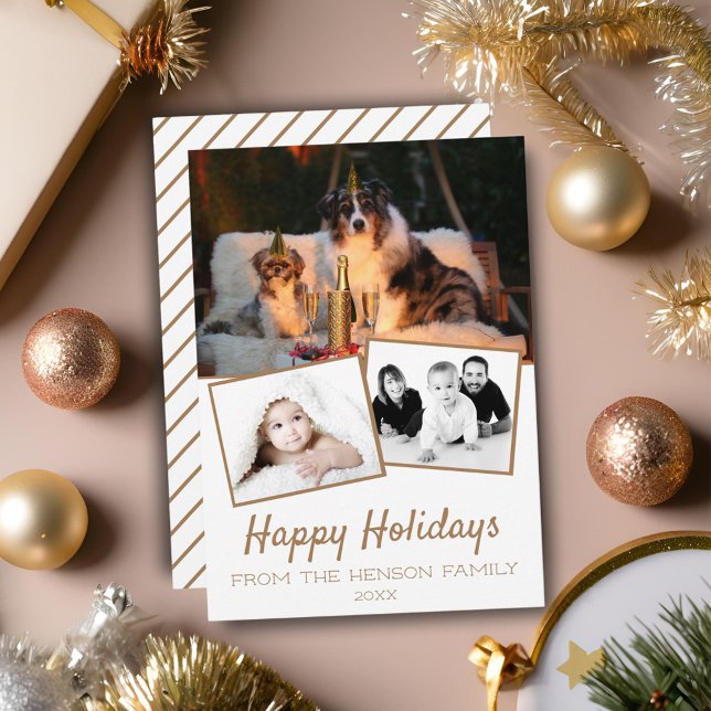 Glad jul fotokollage 3 bilder julkort (Skapare uppladdad)