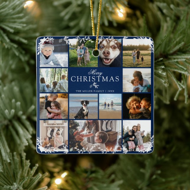 Glad jul fotokollage keramikprydnad julgransprydnad keramik (Träd)