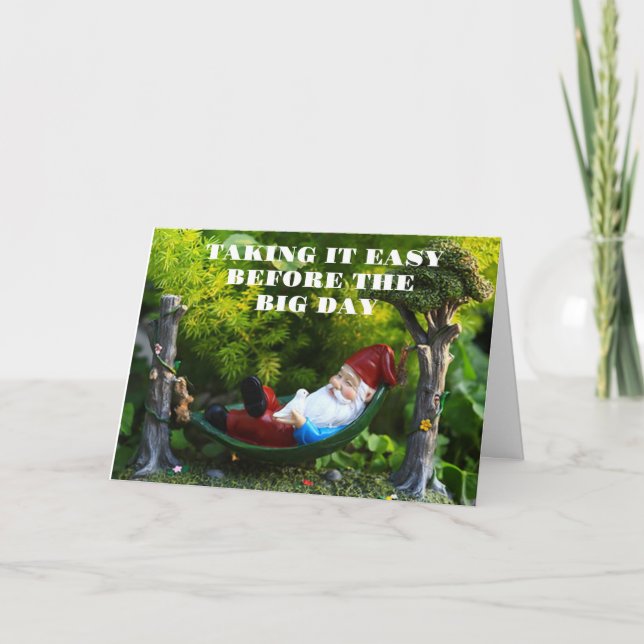 "GLAD JUL" FRÅN EFTERTÄNKTSAM GNOME HELGKORT (Framsida)
