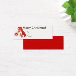 Glad jul från Santa-etikett Litet Visitkort
